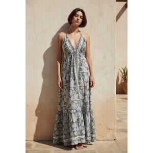 Boho Silk Maxi Dress - One Size S to XL